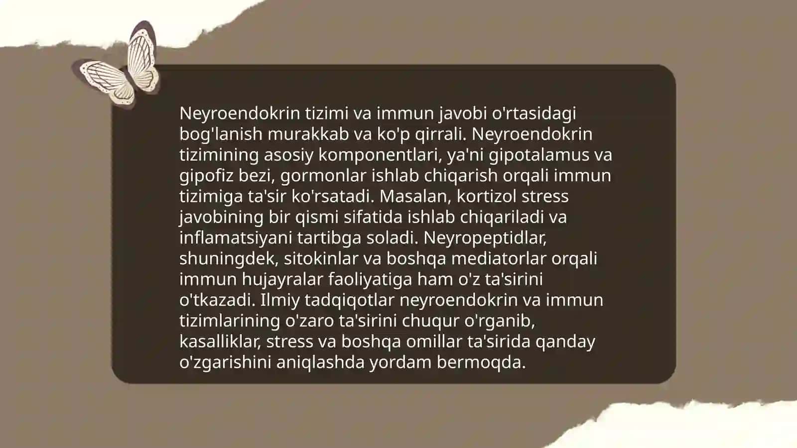 Organizmning nerf immun tizimining endokirin boshqariluvi 4
