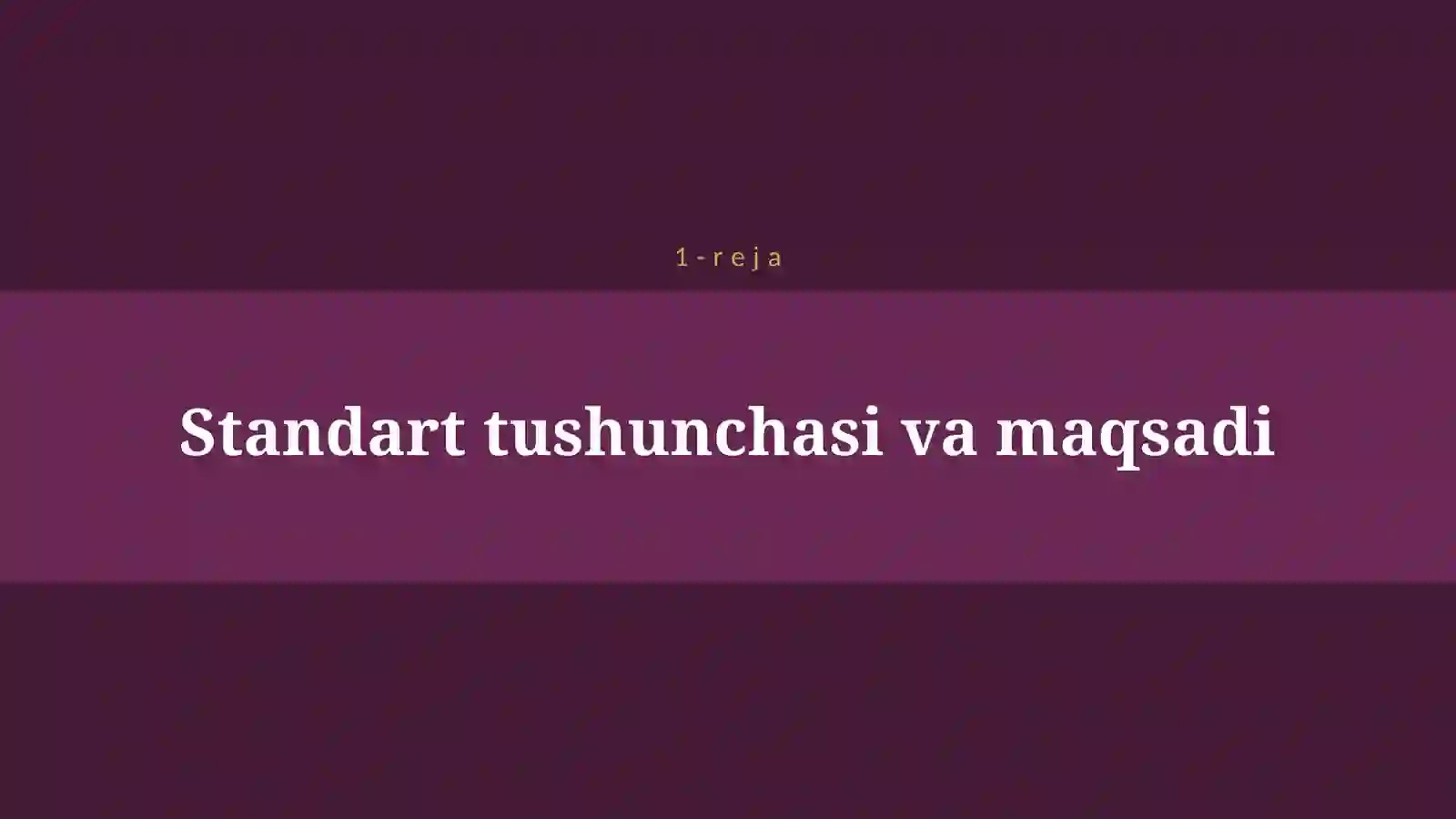 STANDART VA ULARNING TURLARI ISO 4