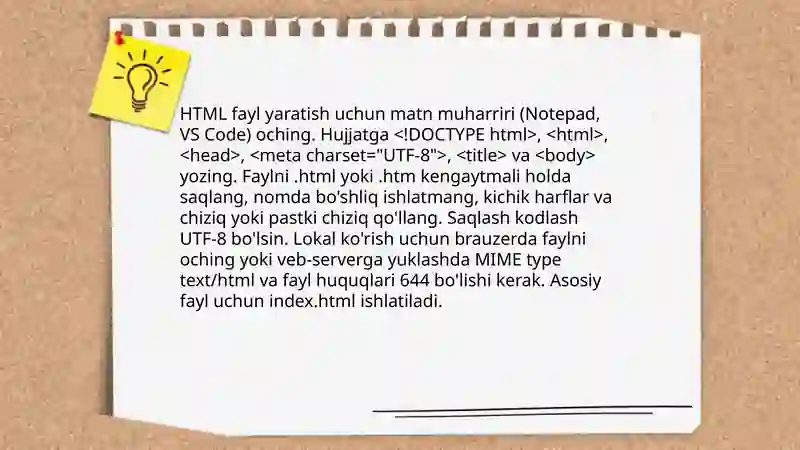 HTML fayllar yaratish 4