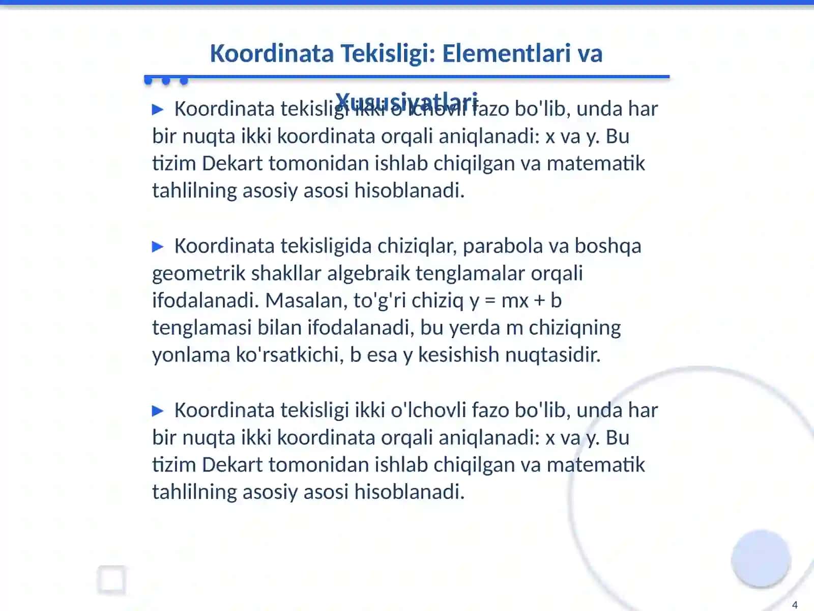 Tekislik va tòģri chiziq tenglamalari 4