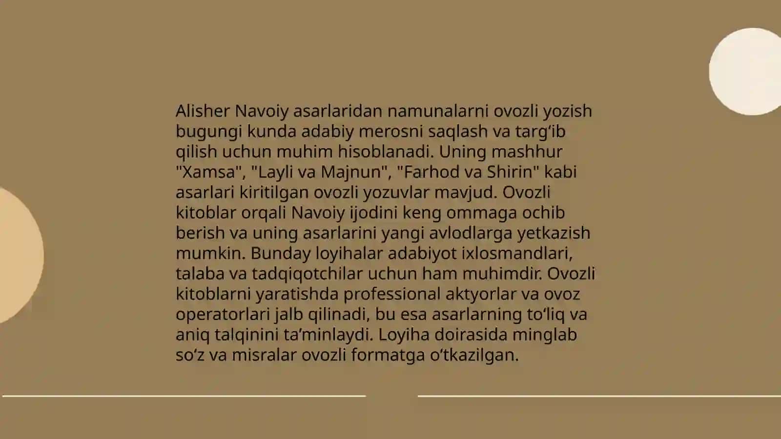 Mumtoz adabiyot namunalarini ifodali o'qish bo'yicha audio materiallar tayyorlash 4