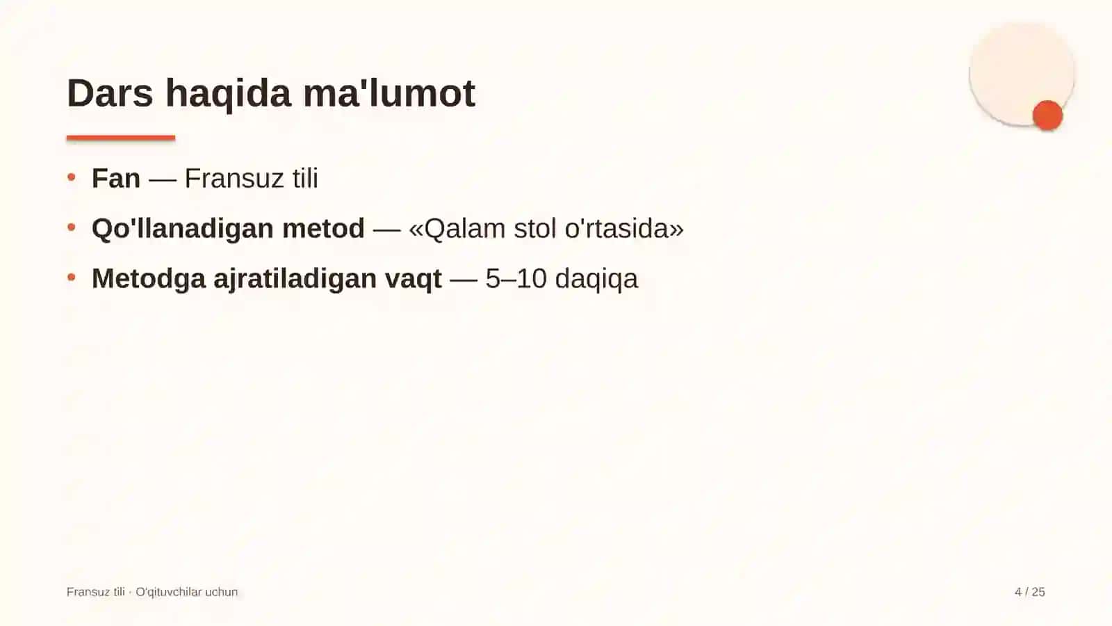 fransuz tili darslarida qalam stol o'rtasida metodidan foydalanish 8885 4