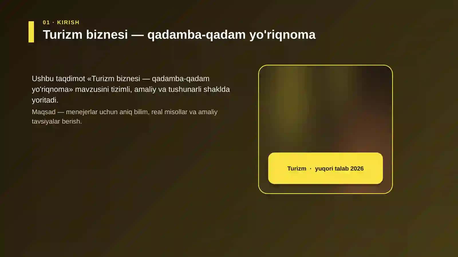 Turizm biznesi — qadamba-qadam yo'riqnoma 4