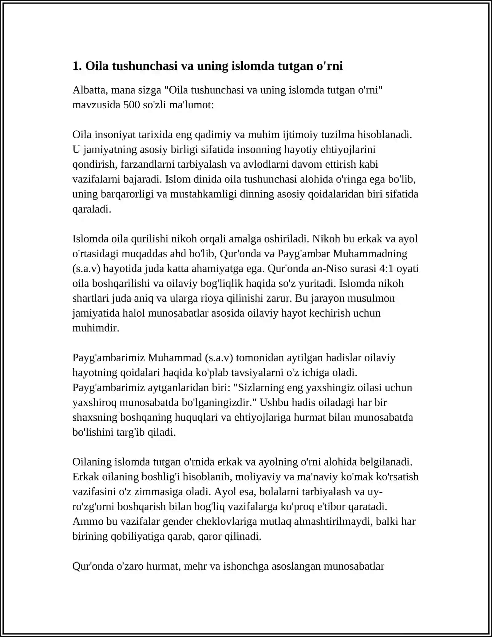 SHAYX MUHAMMADSODIQ MUHAMMADYUSUFNING "BAXTIYOR OILA" ASARIDA ISLOM QADRIYATLARINING TALQINI 4