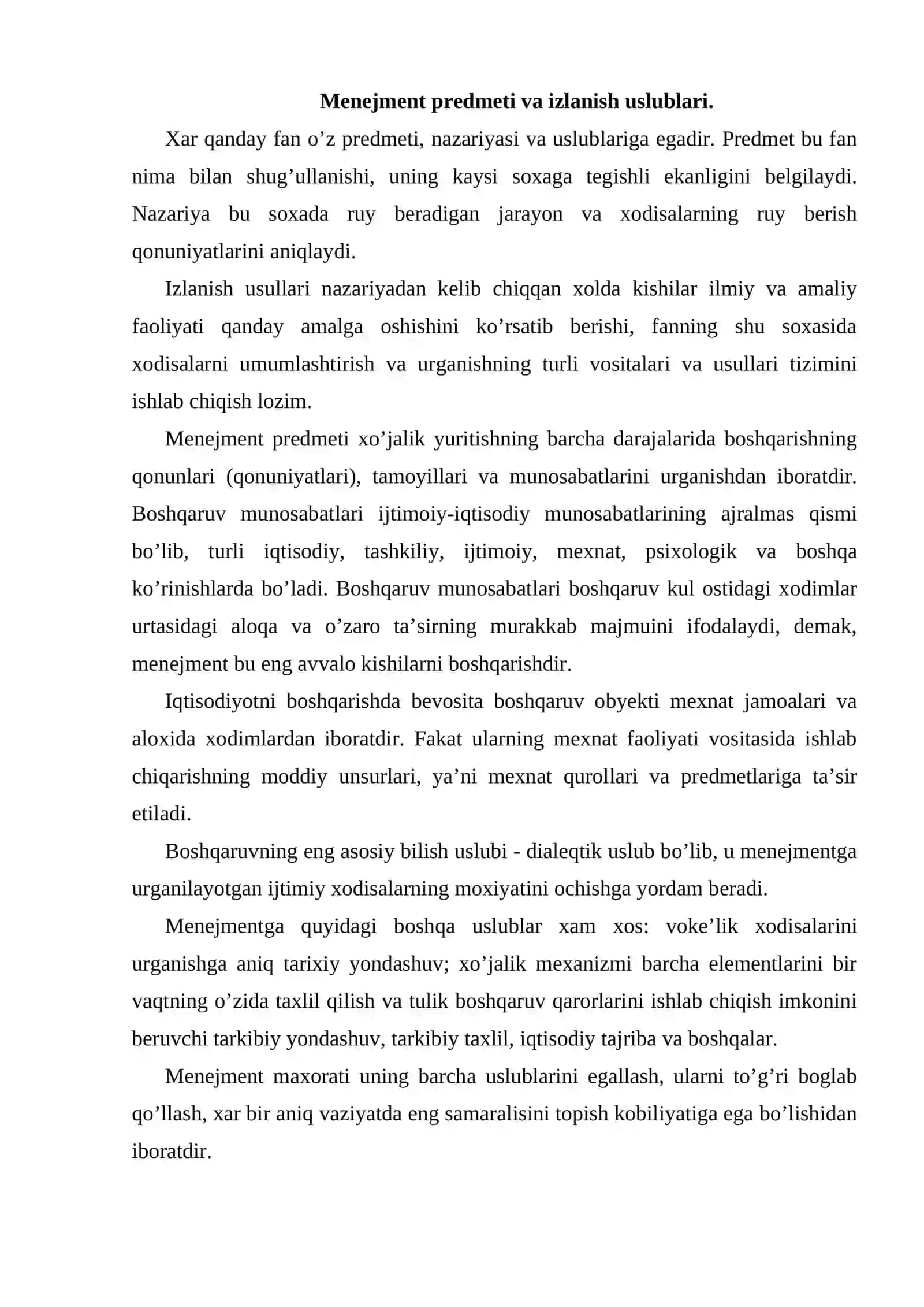 Menajmentning Muxoiyati va Vazifalari 4