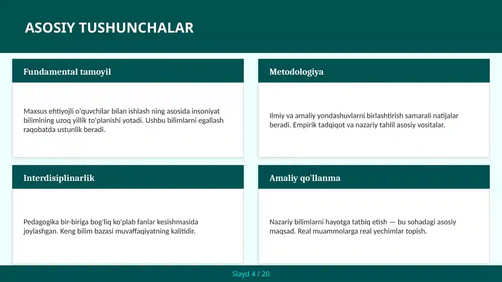 Maxsus ehtiyojli o'quvchilar bilan ishlash 4