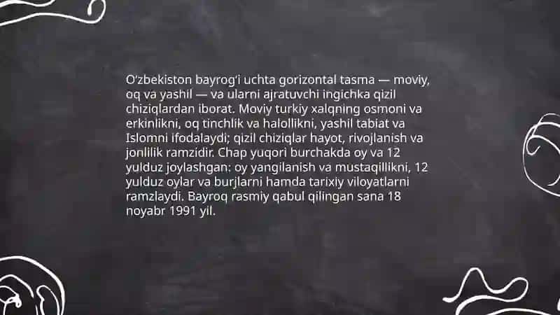 Oʻzbekiston respublikasi davlat ramzlari va ahamiyati 4