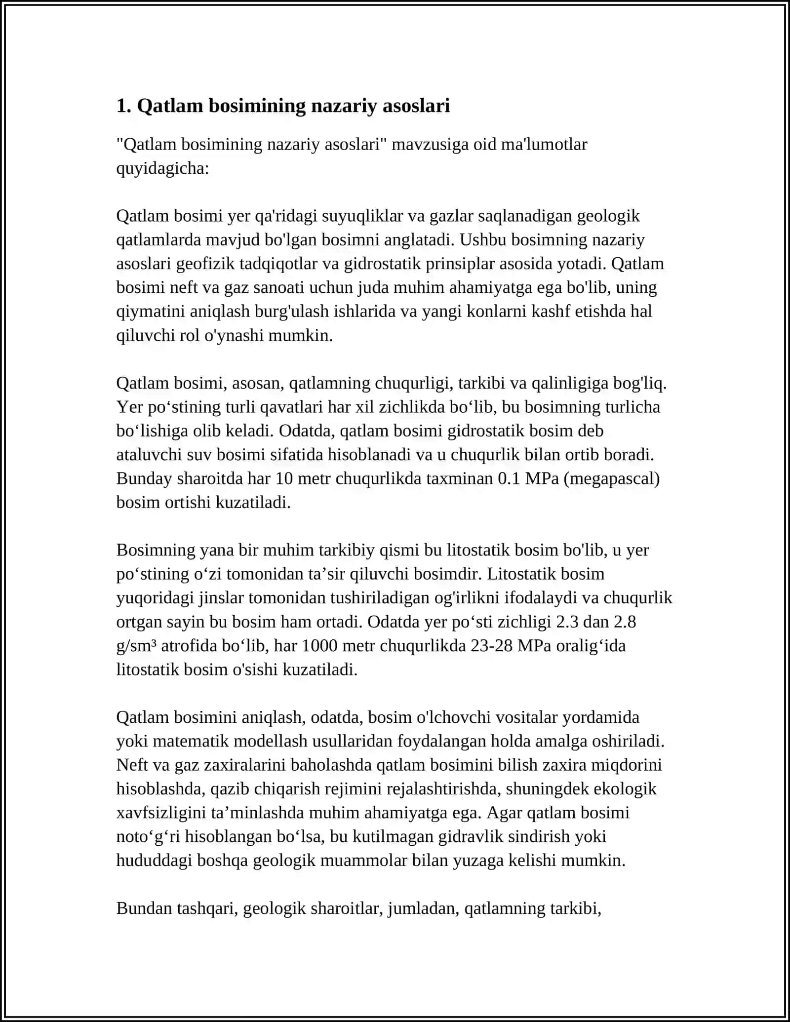 NEFT KONI STRUKTURASIDA QATLAM BOSIMINING TAQSIMLANISHI 4