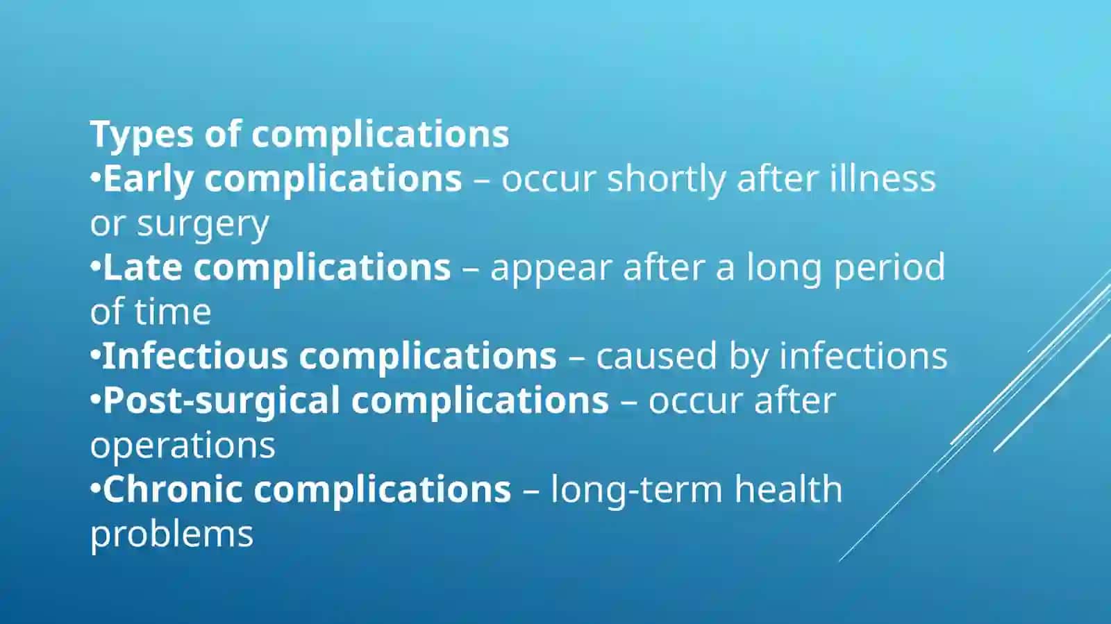 Research into complication 4