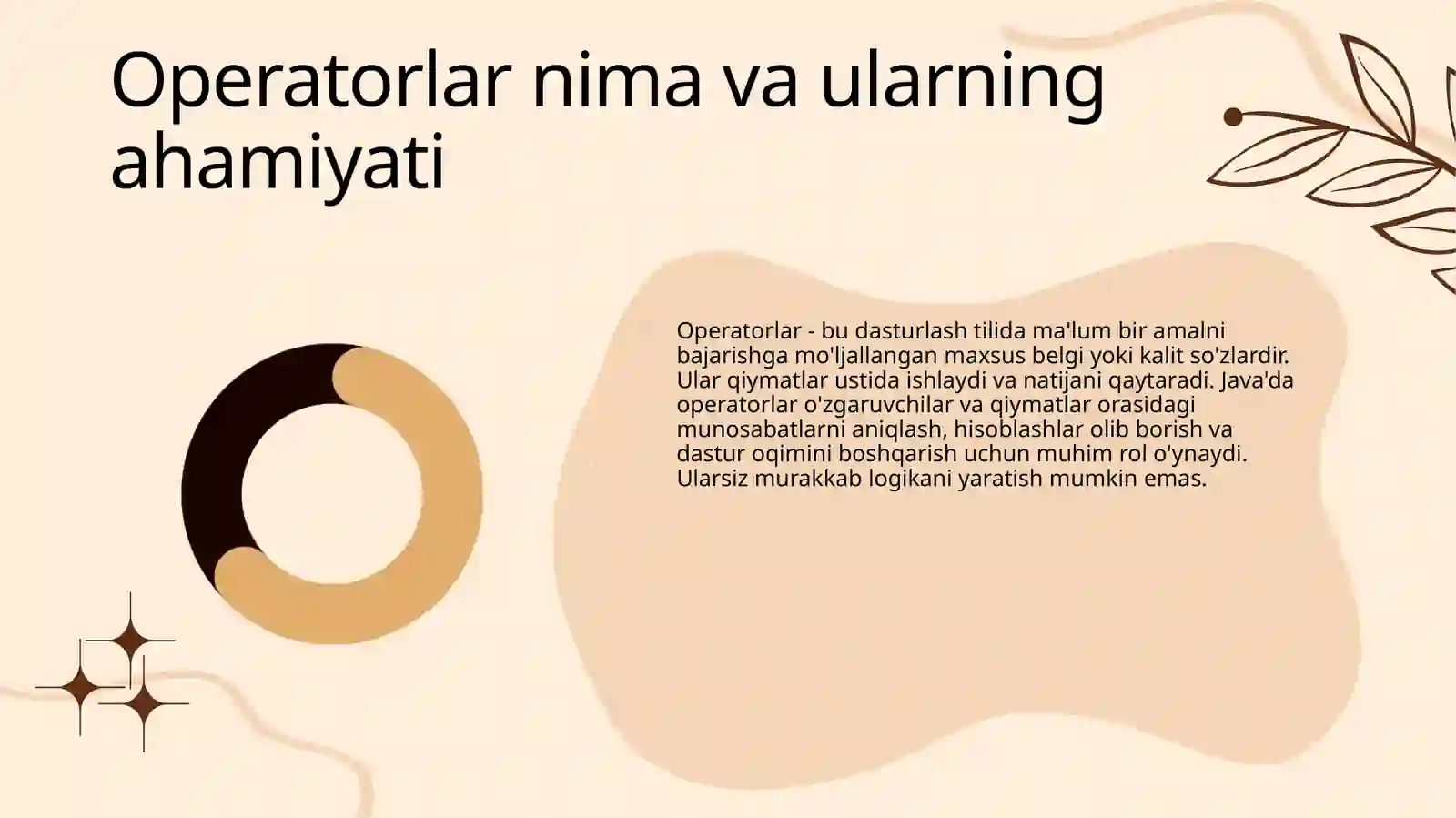 Java tili operatorlari mavzusida tayyor taqdimoti slaydi. 4