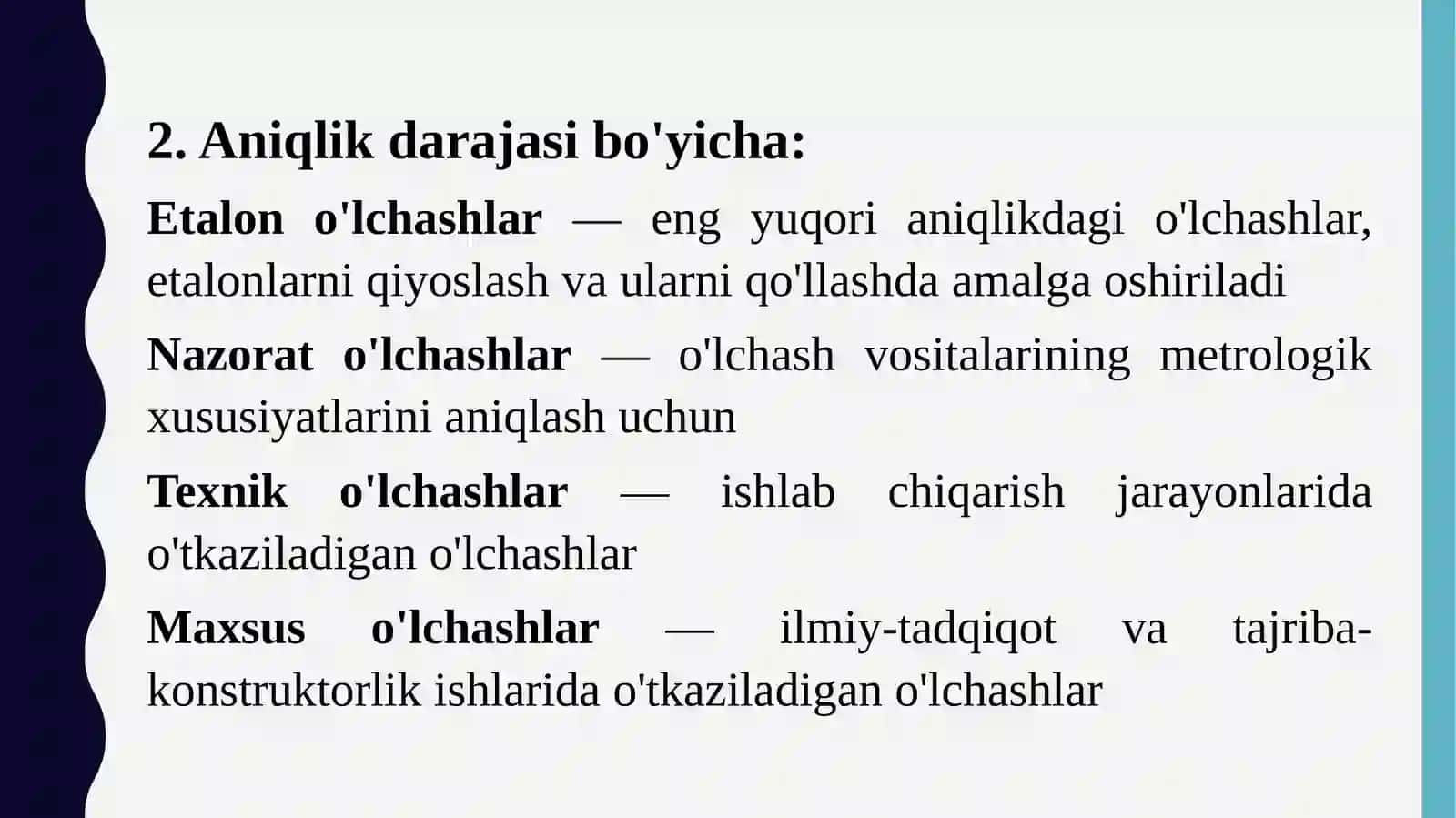 O'lchashlar va ularning turlari 4