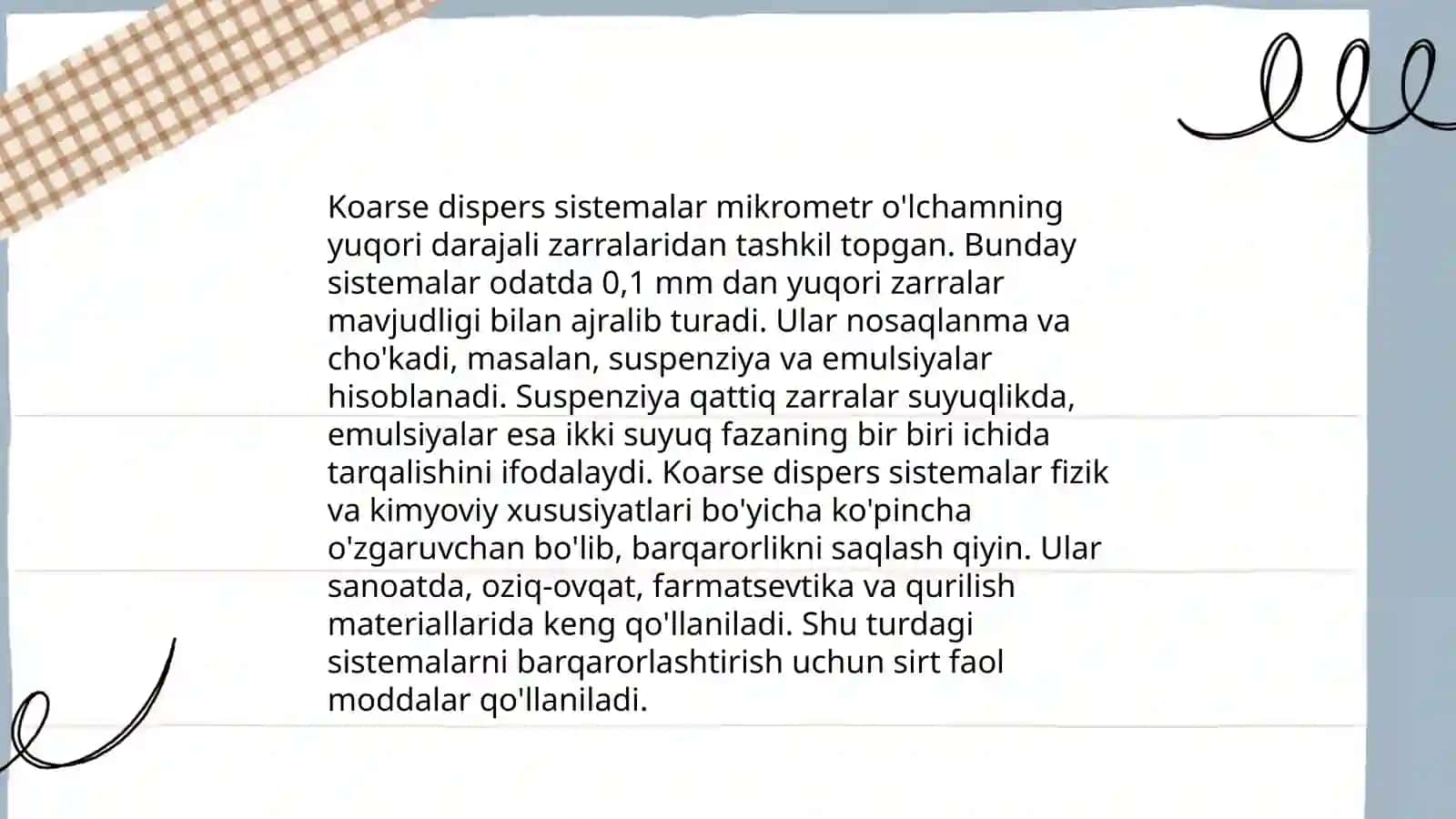 Dagʻal dispers sistemalarning xossalari va ularning tibbiyot va farmokologiyada ishlatilishi 4