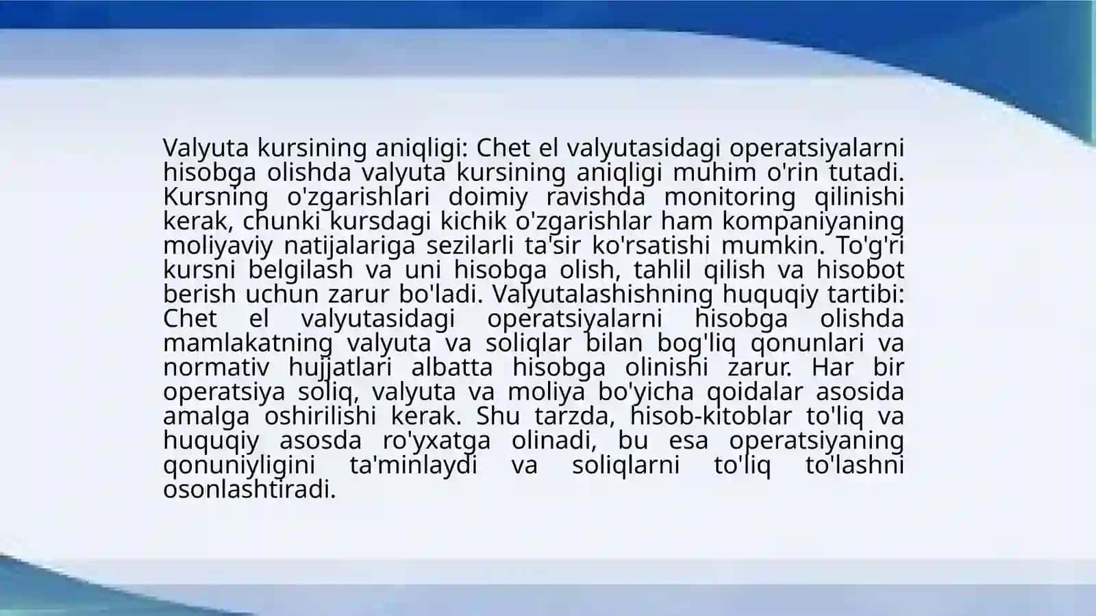 Chet el valyutasidagi operatsiyalarni hisobga olish 4