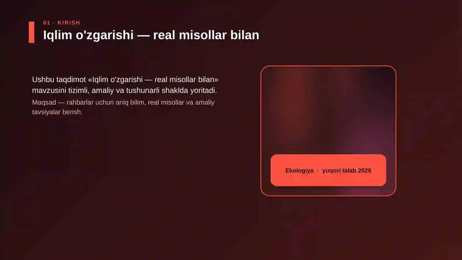 Iqlim o'zgarishi — real misollar bilan 4