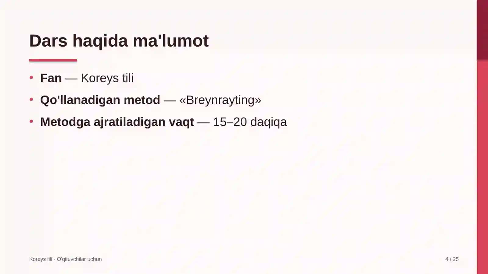 koreys tili darslarida breynrayting metodidan foydalanish 9937 4