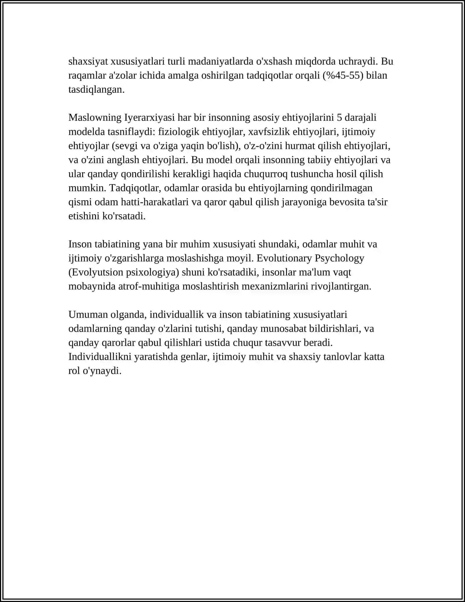 INSONLARNI INDIVIDUAL XUSUSIYATLARI, ORGANIZM REZERVLARI VA ADAPTATSIYA 4