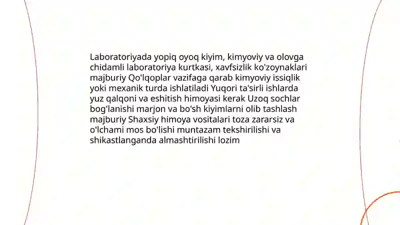 Fizika laboratoriya xonasiga texnika xavfsizligi qoidalari 4
