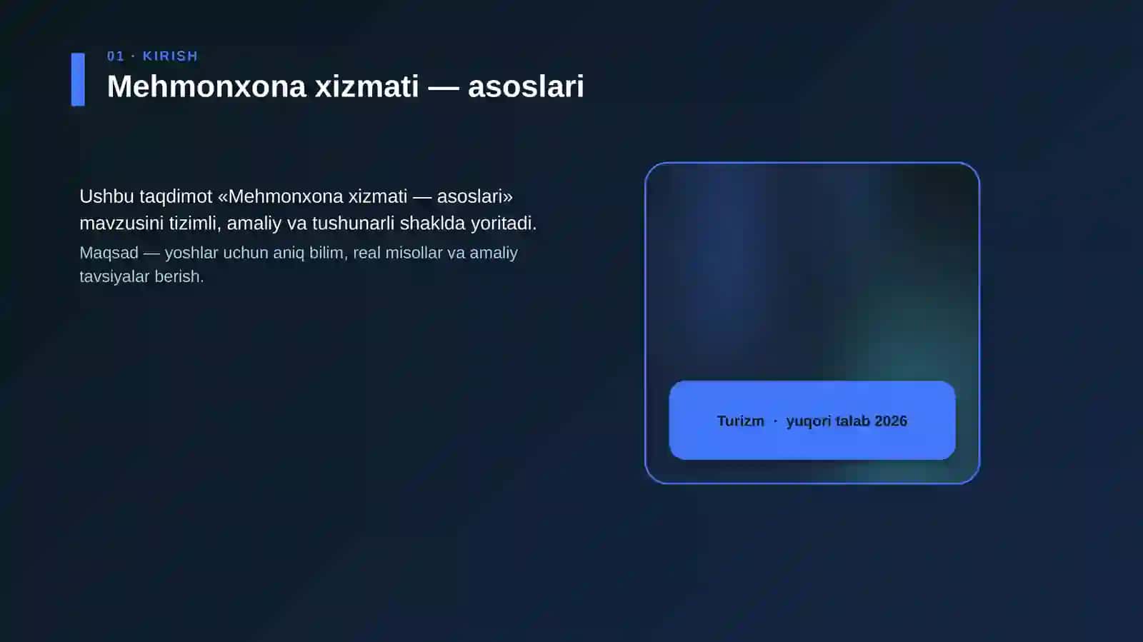 Mehmonxona xizmati — asoslari 4