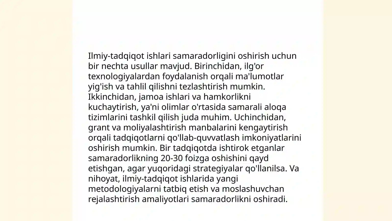 ILMIY TADQIQOTLARNING JORIY ETILISH SAMARASI 4