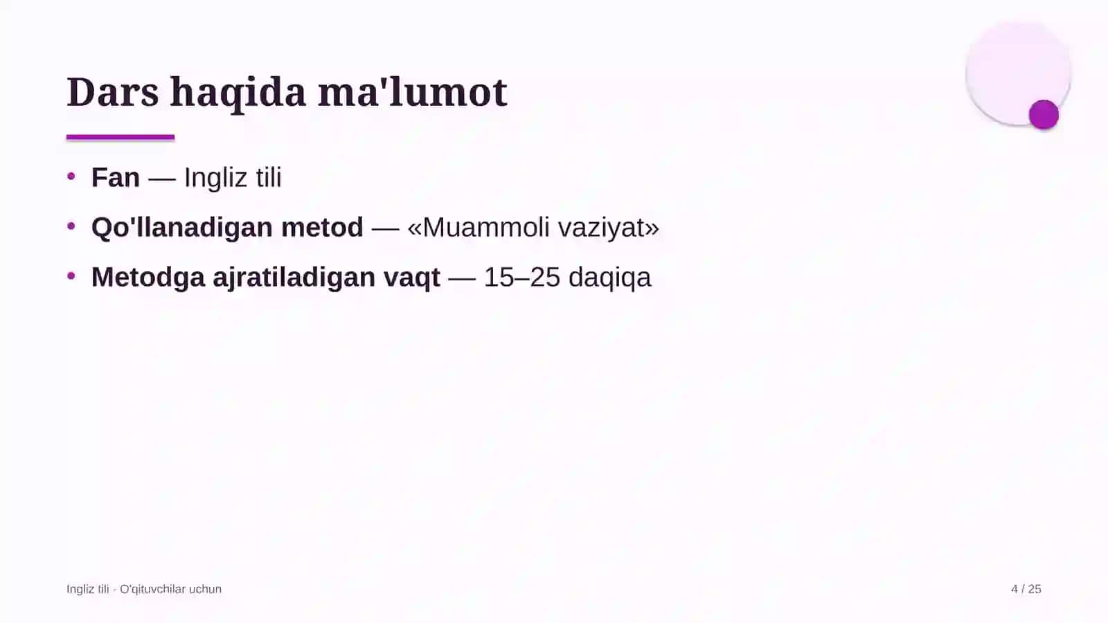 ingliz tili darslarida muammoli vaziyat metodidan foydalanish 6529 4