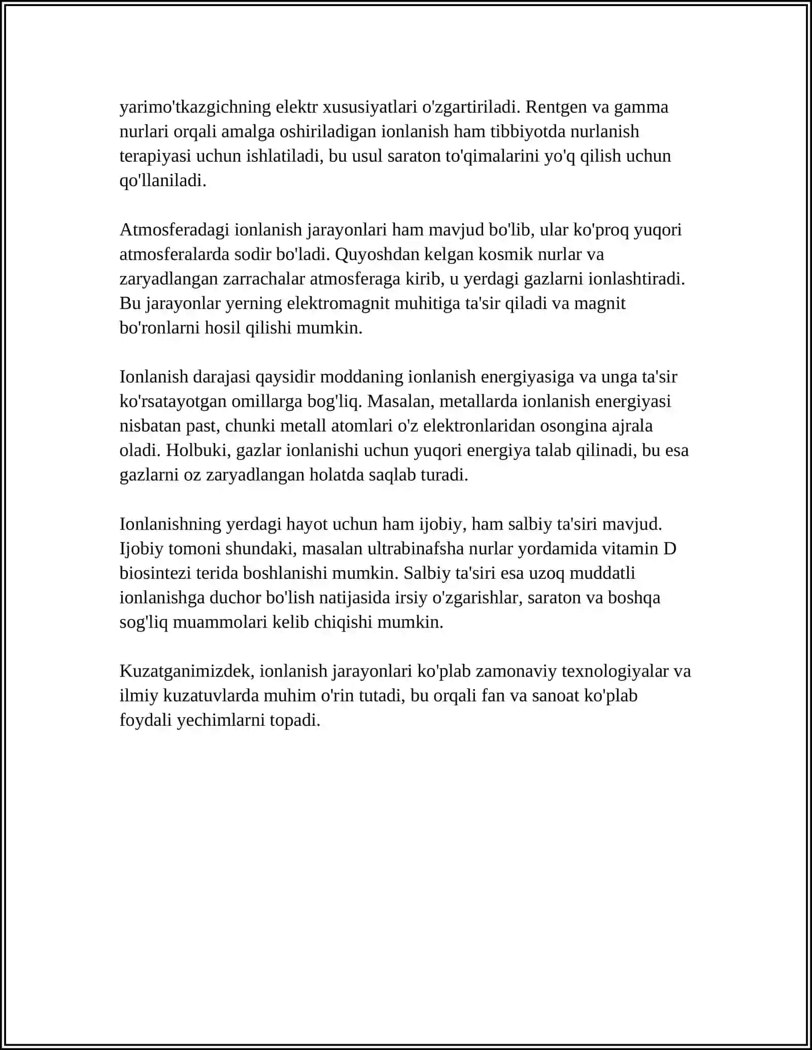 GAZLARNING IONLASHISHI VA ELEKTR O'TKAZUVCHANLIGI 4