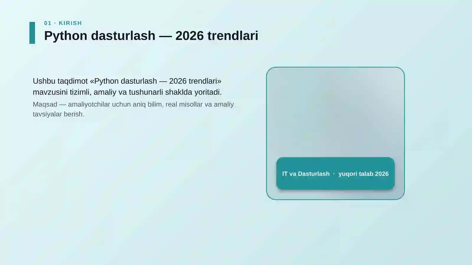 Python dasturlash - 2026 trendlari 2