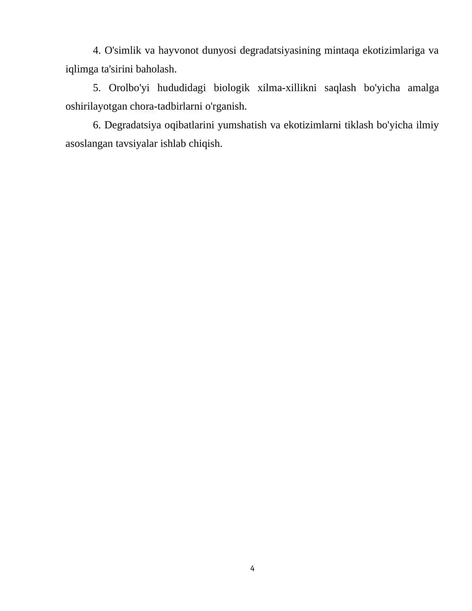 OROL DENGIZI HUDUDIDAGI O'SIMLIK VA HAYVONOT DUNYOSI DEGRADATSIYASI VA UNING EKOLOGIK OQIBATLARI 4