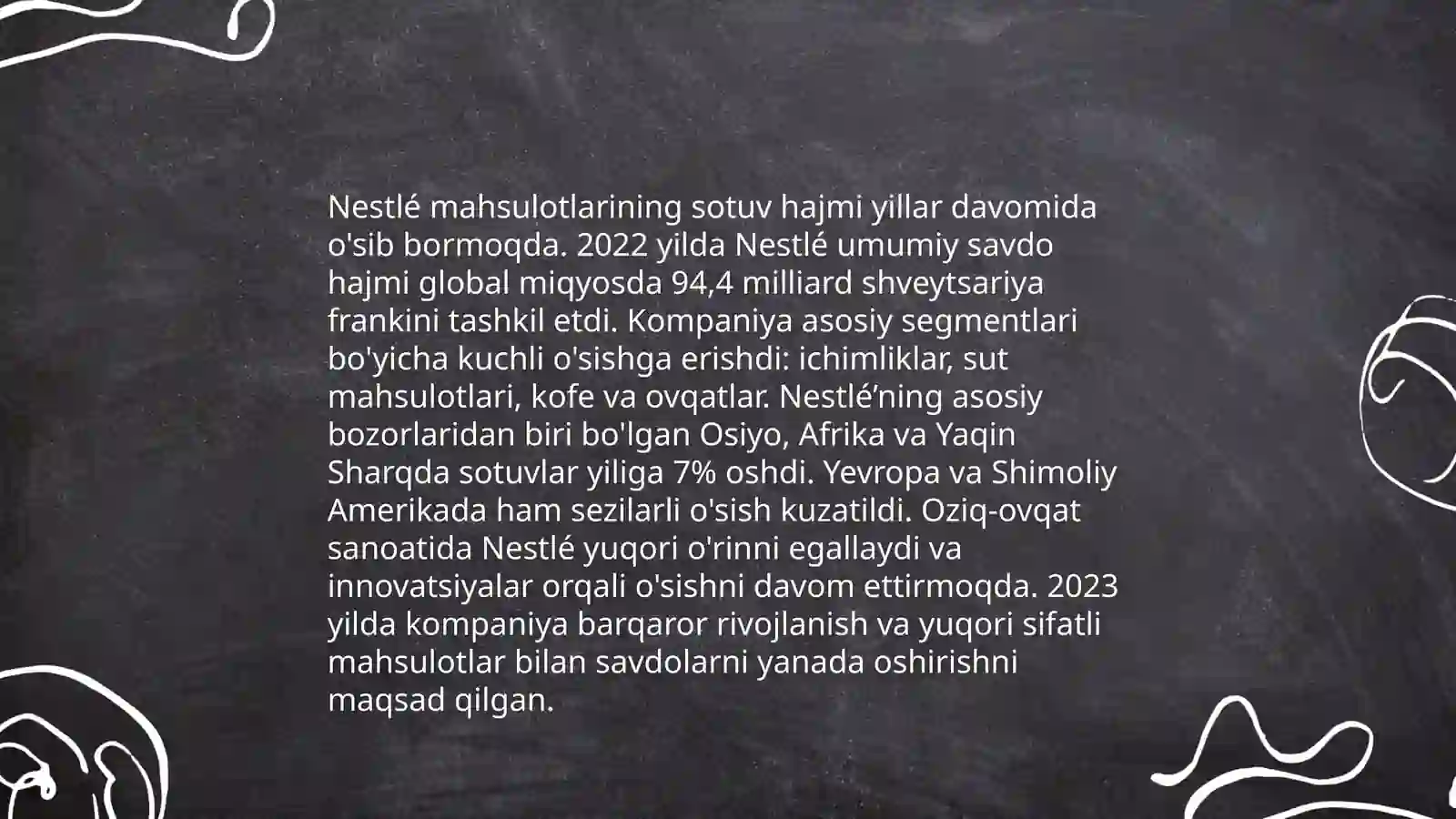 Nestle kompaniyasining moliyaviy natijalari 4