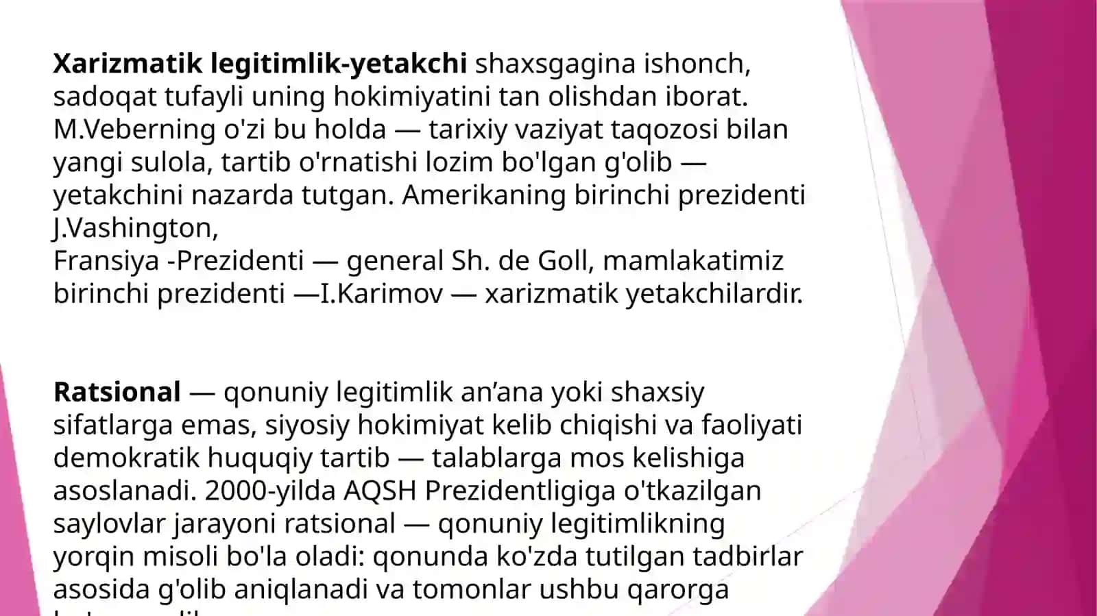 Siyosat falsafasida legallik va legitemlik munosabatlari 4