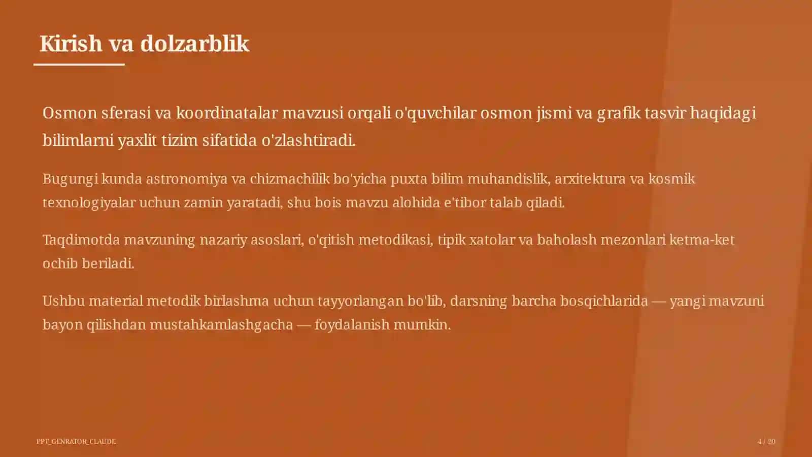Osmon sferasi va koordinatalar (10-sinf) 4