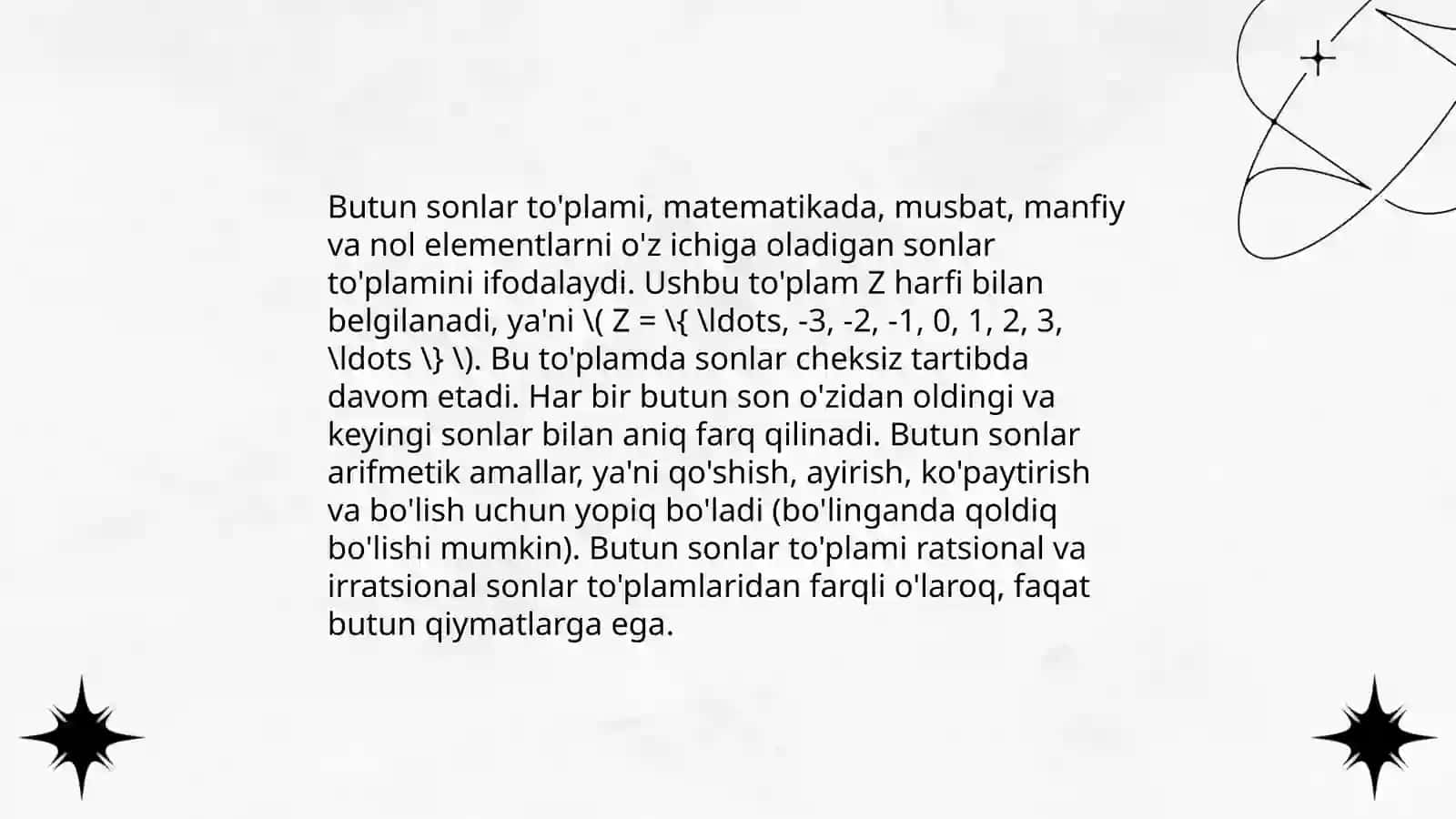 Butun son. Butun songa doir misollar yechishni oʼrgatish 4