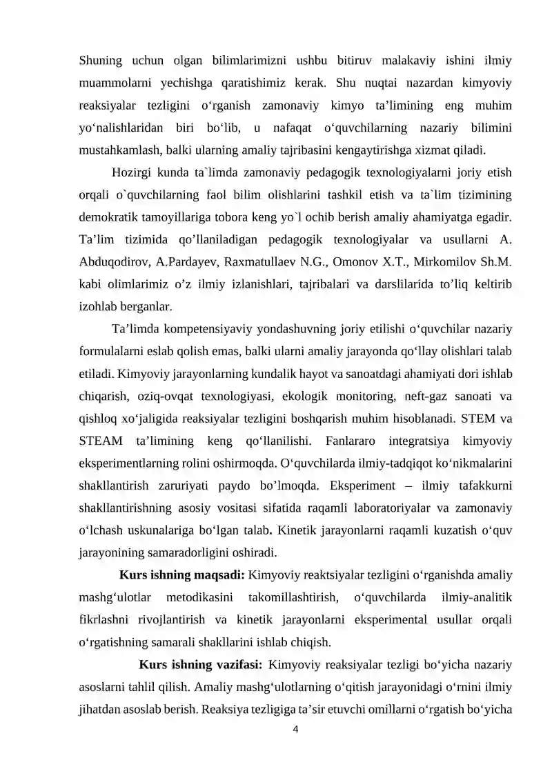 Kimyoviy reaksiyalar tezligini oʻrganishda amaliy mashgʻulotlarni qoʻllash 4