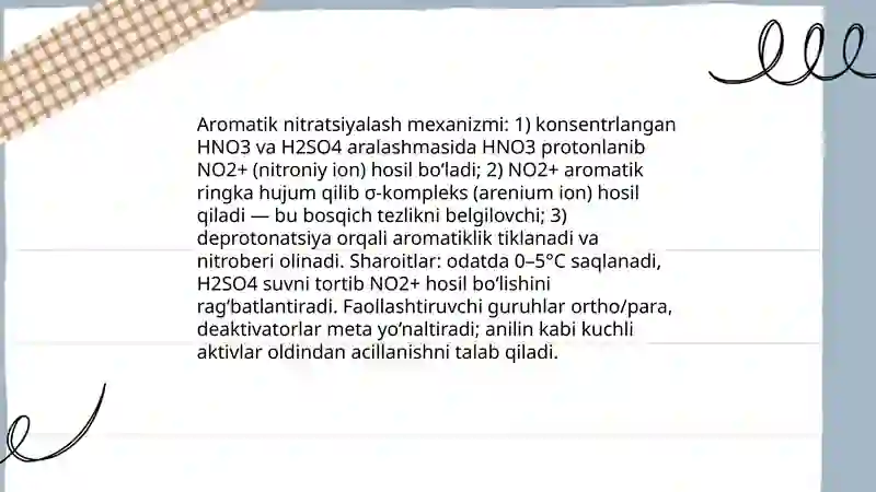 Nitrobirikmalar va aminlarning olinishi va xossalari 4
