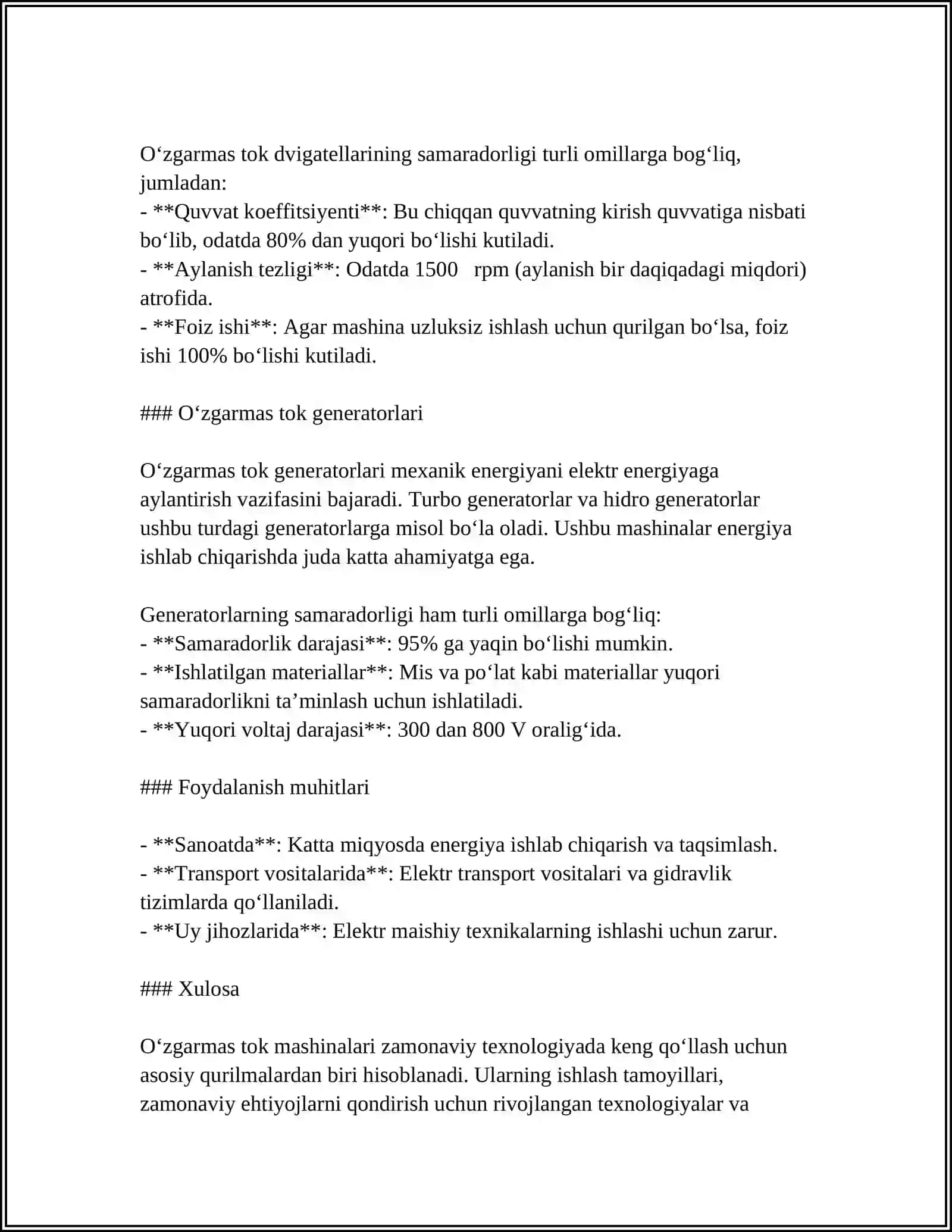 O‘ZGARMAS TOK ELEKTR MASHINALARI 4