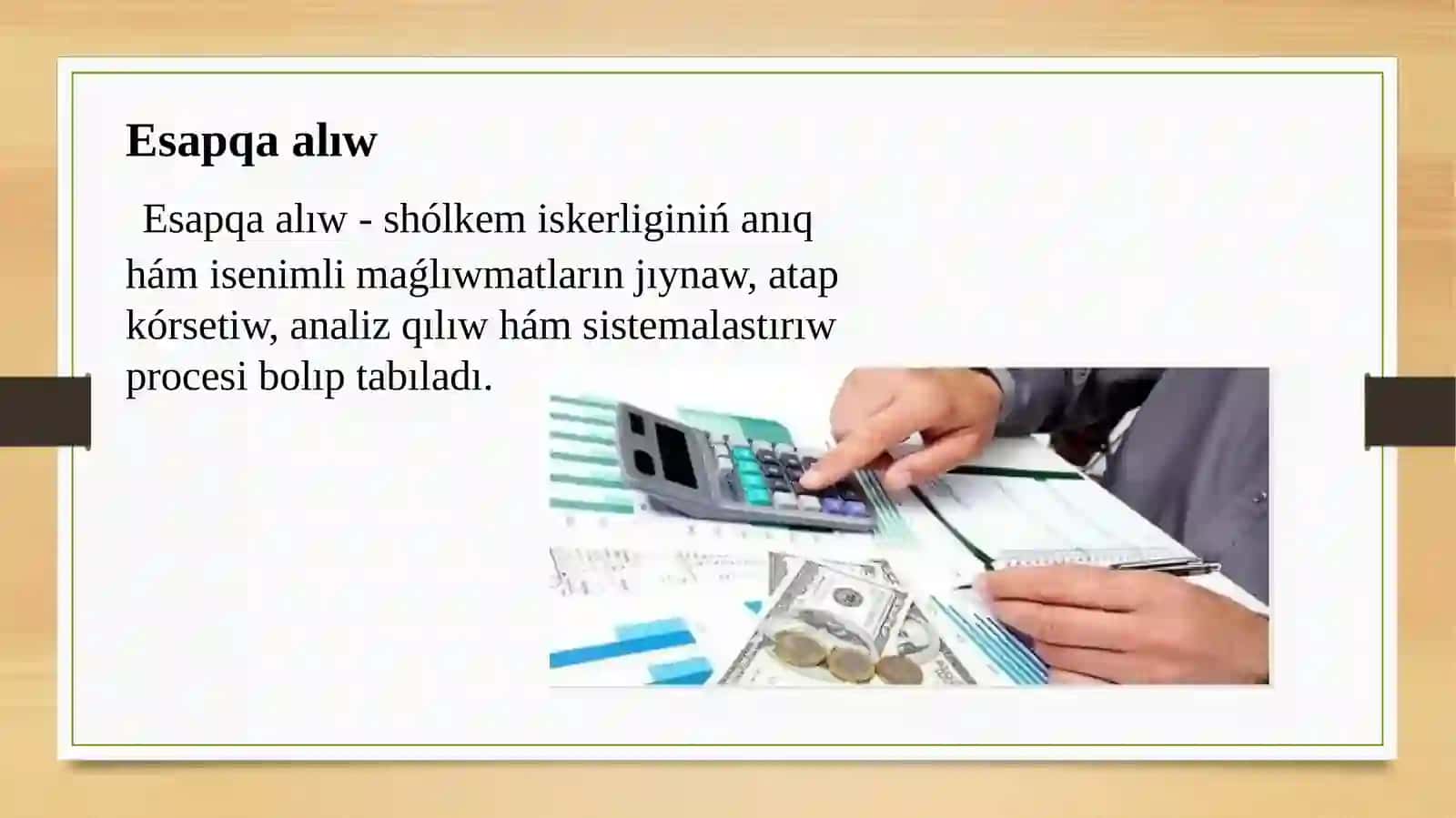 Sharwashiliqta menejment ham islep shiǵariwdi shólkemlestiriwpaninen prezentaciya jumisi 4