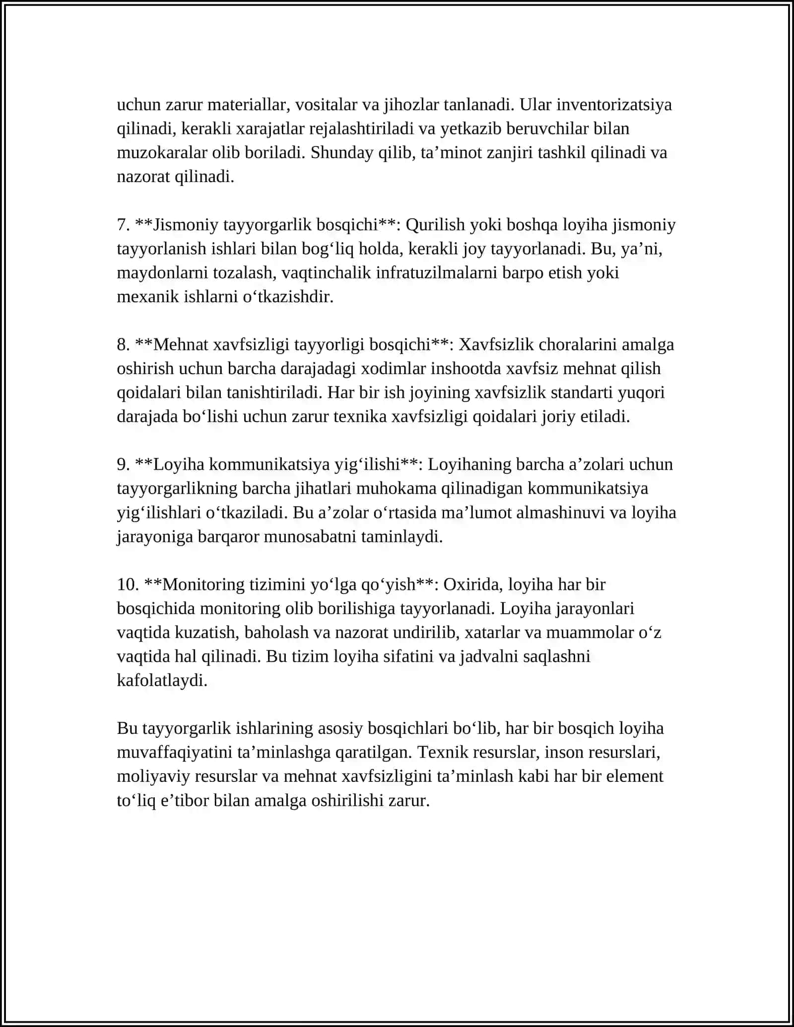 TAYYORGARLIK VA IZLANISH ISHLARI 4