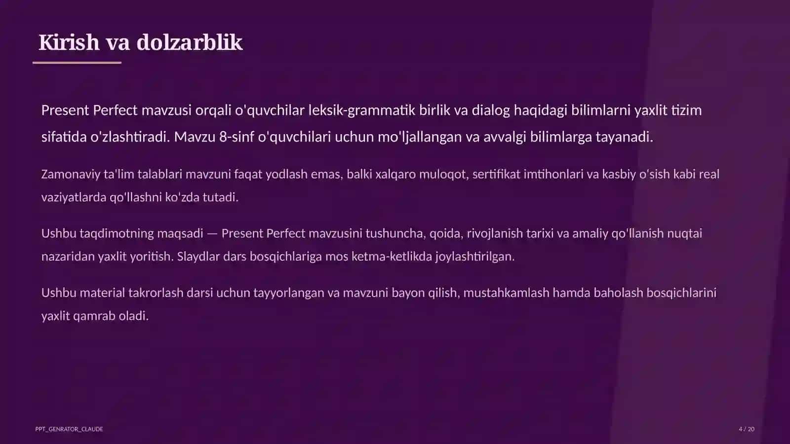 Present Perfect (8-sinf) 4