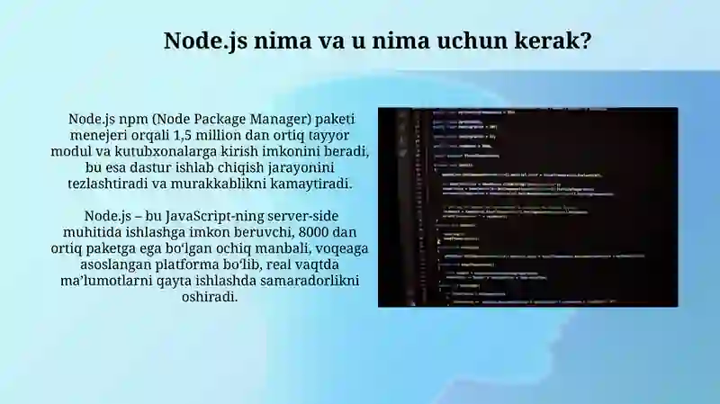 Node.js da tushuncha imkoniyatlari 4