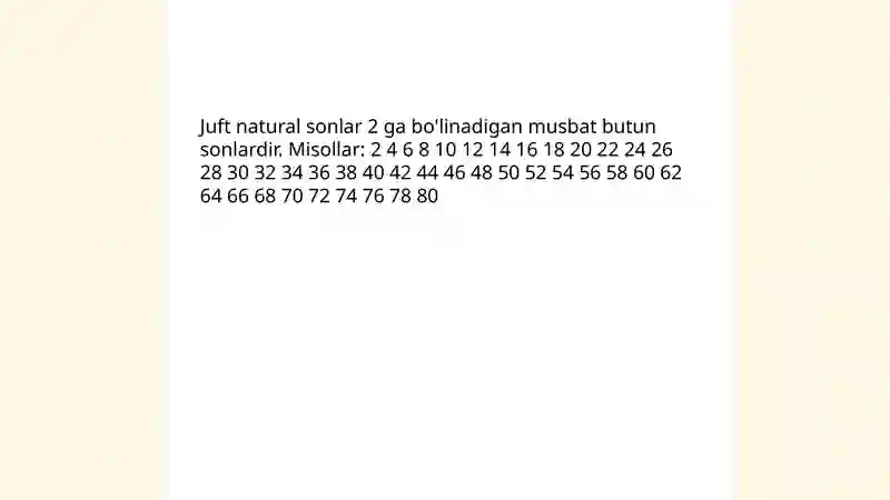 Natural sonlarga misollar 4