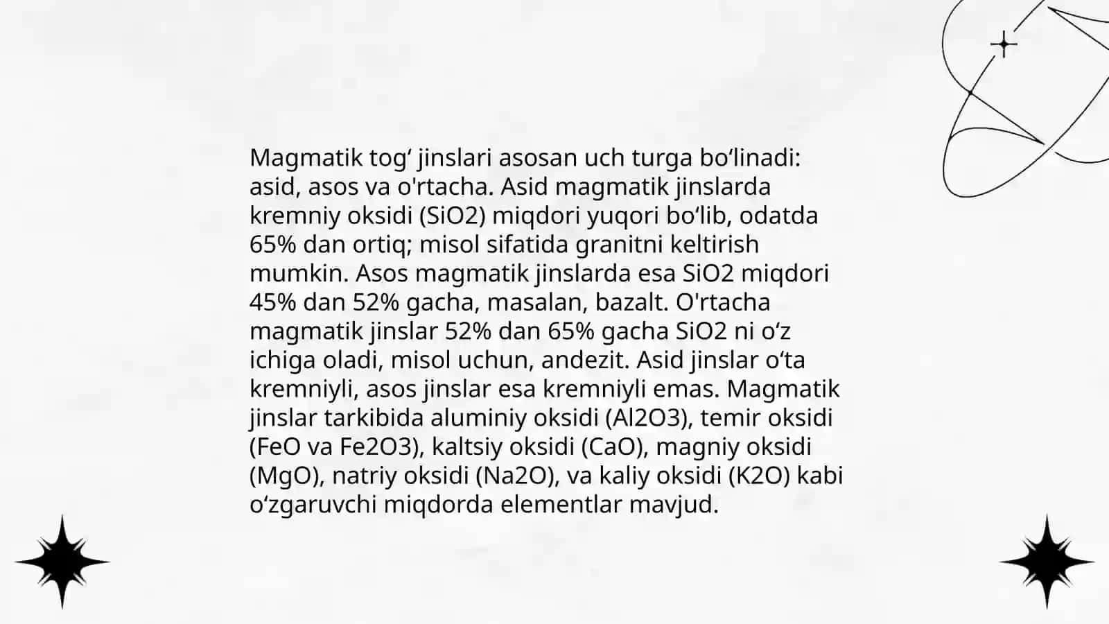 Magmatik togʻ jinslari klassifikatsiyasi 4