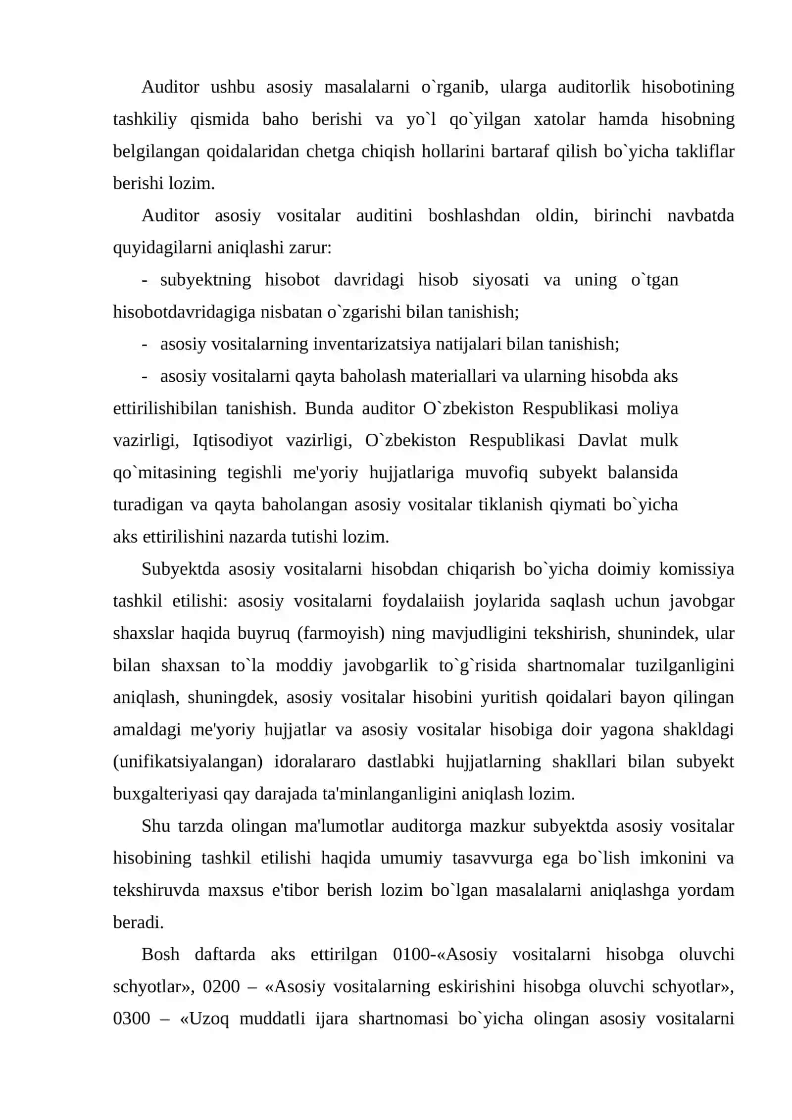 Asosiy vositalar harakati bilan bog’liq muomalalar auditi uslubiy muammolari 4