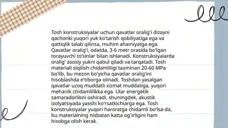 Temirbeton va tosh konstitutsiyasi fanidan Ko‘p qavatli binolar konstruksiyalarini loyihalash va hisoblash 4