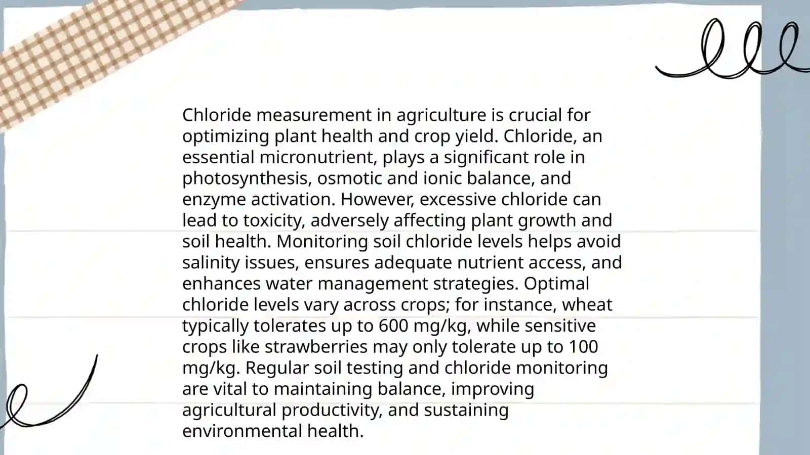 Methods for Chloride Detection in Soil 1