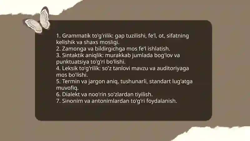 O'qtuvchi nutqida qo'yiladigan talablar 4