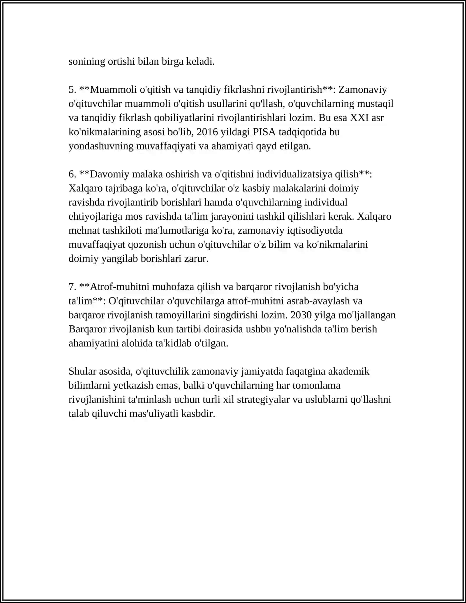 BO'LG'USI O'QITUVCHILARNING KASBIY TAYORGARLIGI DOIRASIDA MALAKA OSHIRISH MUAMMOLAR HOLATI 4