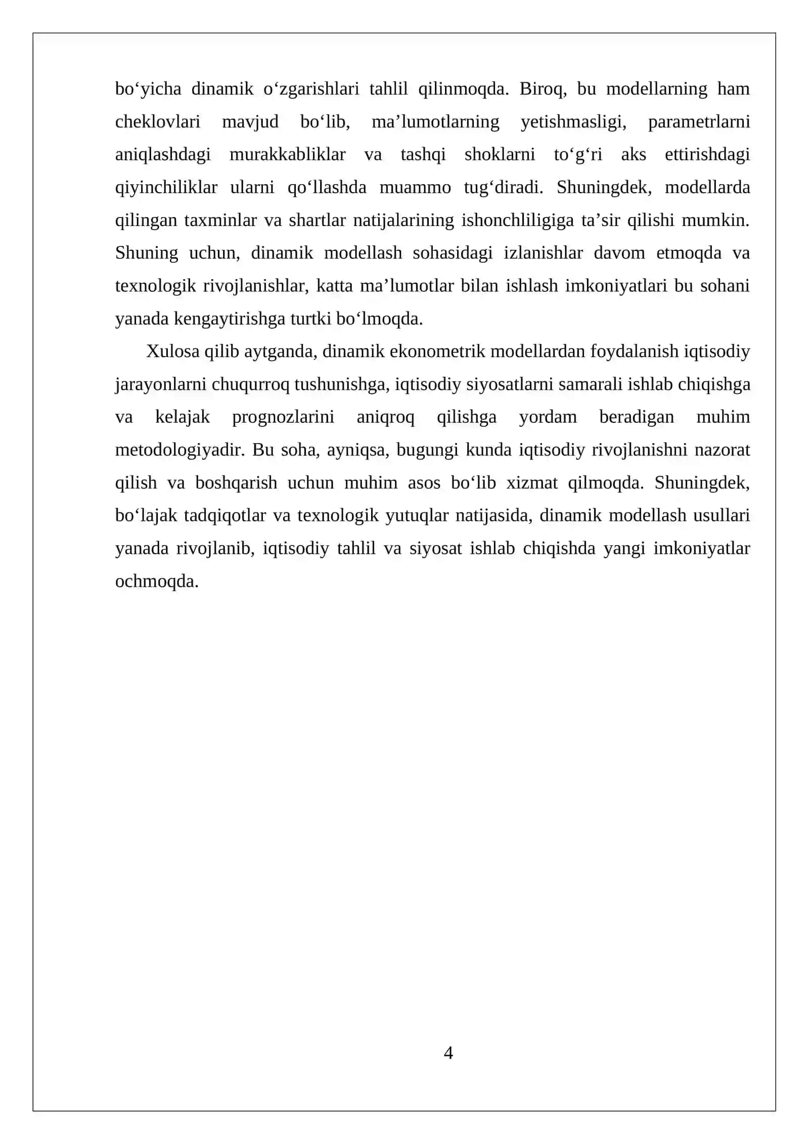 Dinamik Ekonometrik Modellardan Foydalanish 4