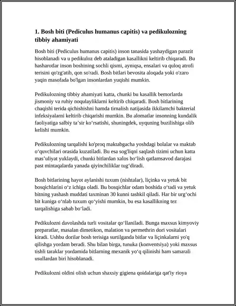TIBBIYOTDA AHAMYATGA EGA BO'LGAN HASHORATLAR 4