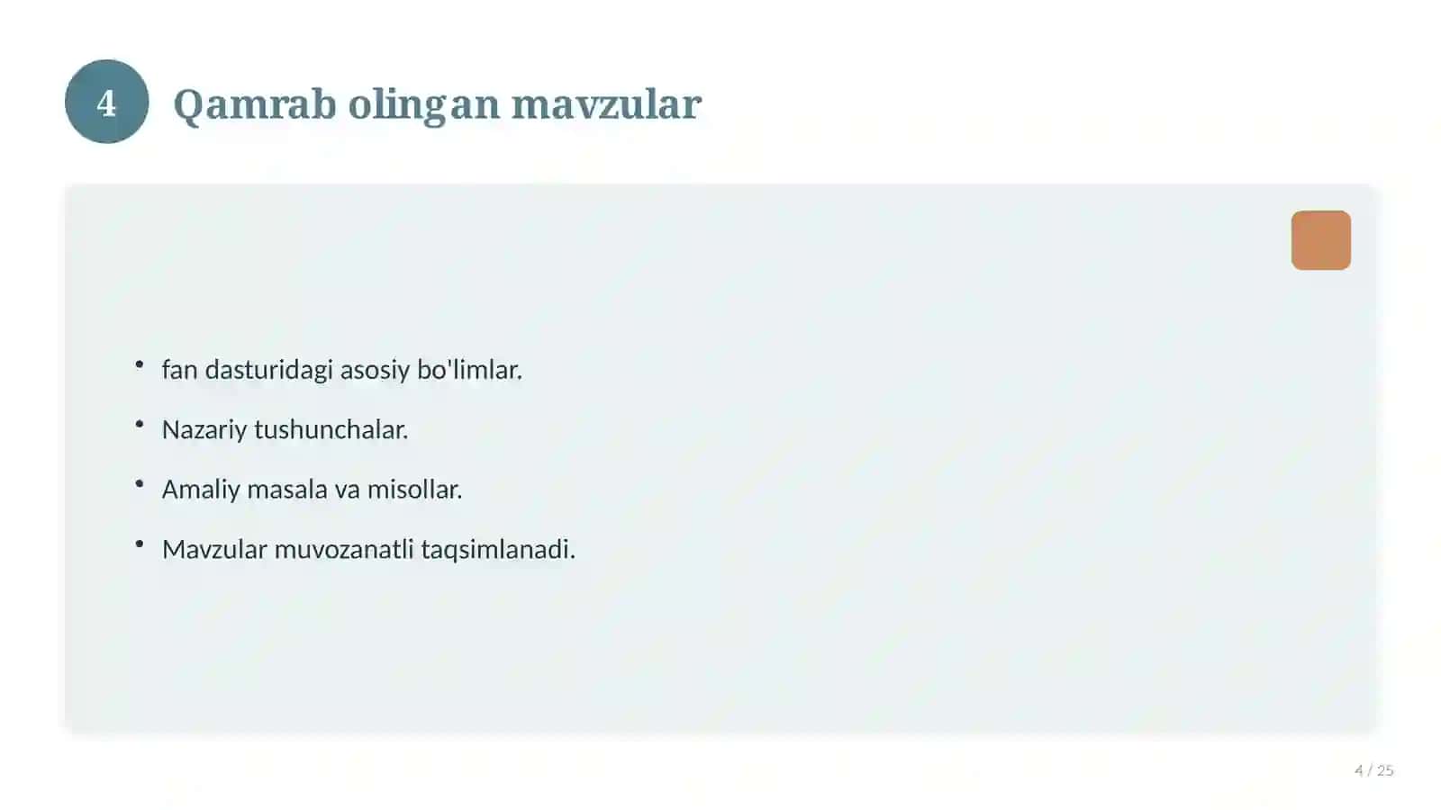 Geografiya fanidan 6-sinf test savollari to'plami 4