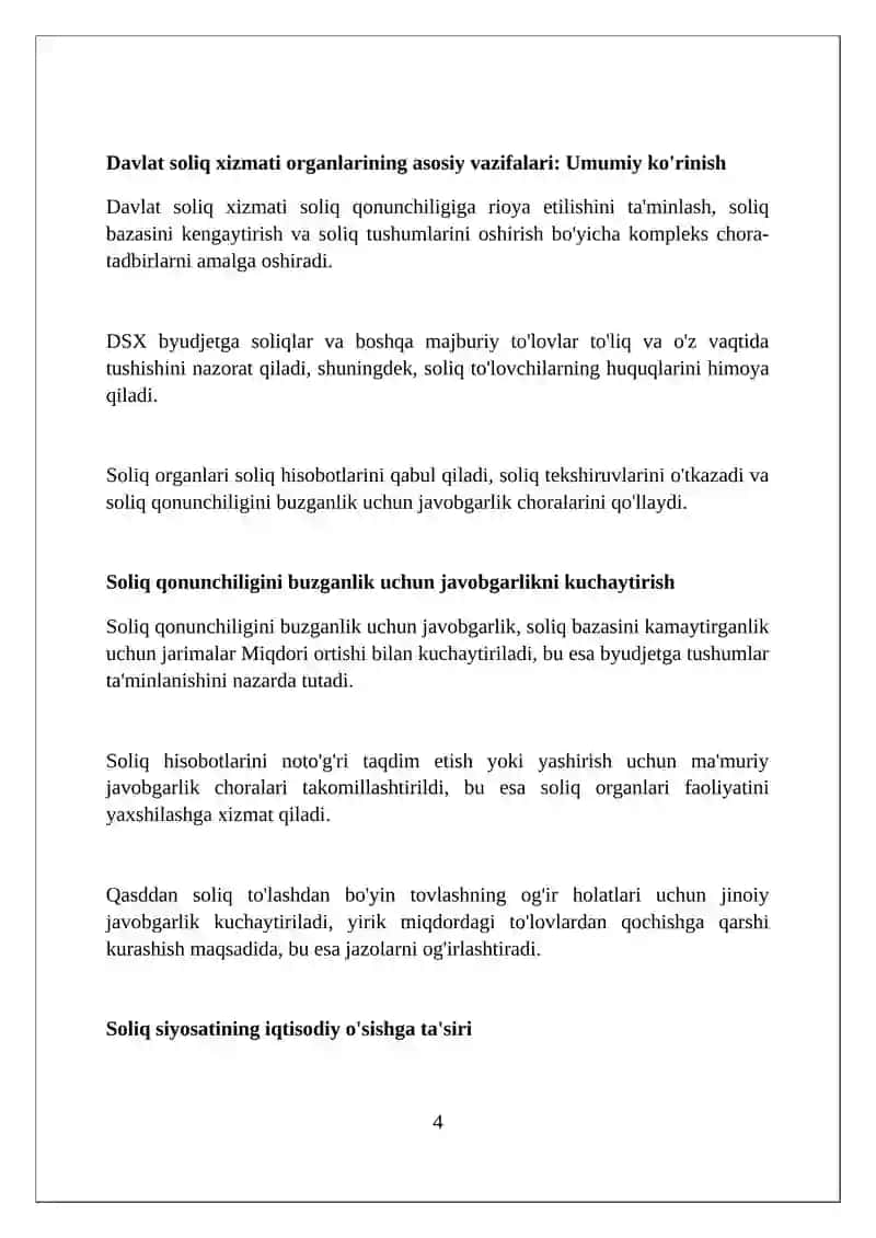 Soliq qonunchiligini soddalashtirish va davlat soliq xizmati organlarining asosiy vazifalari 4