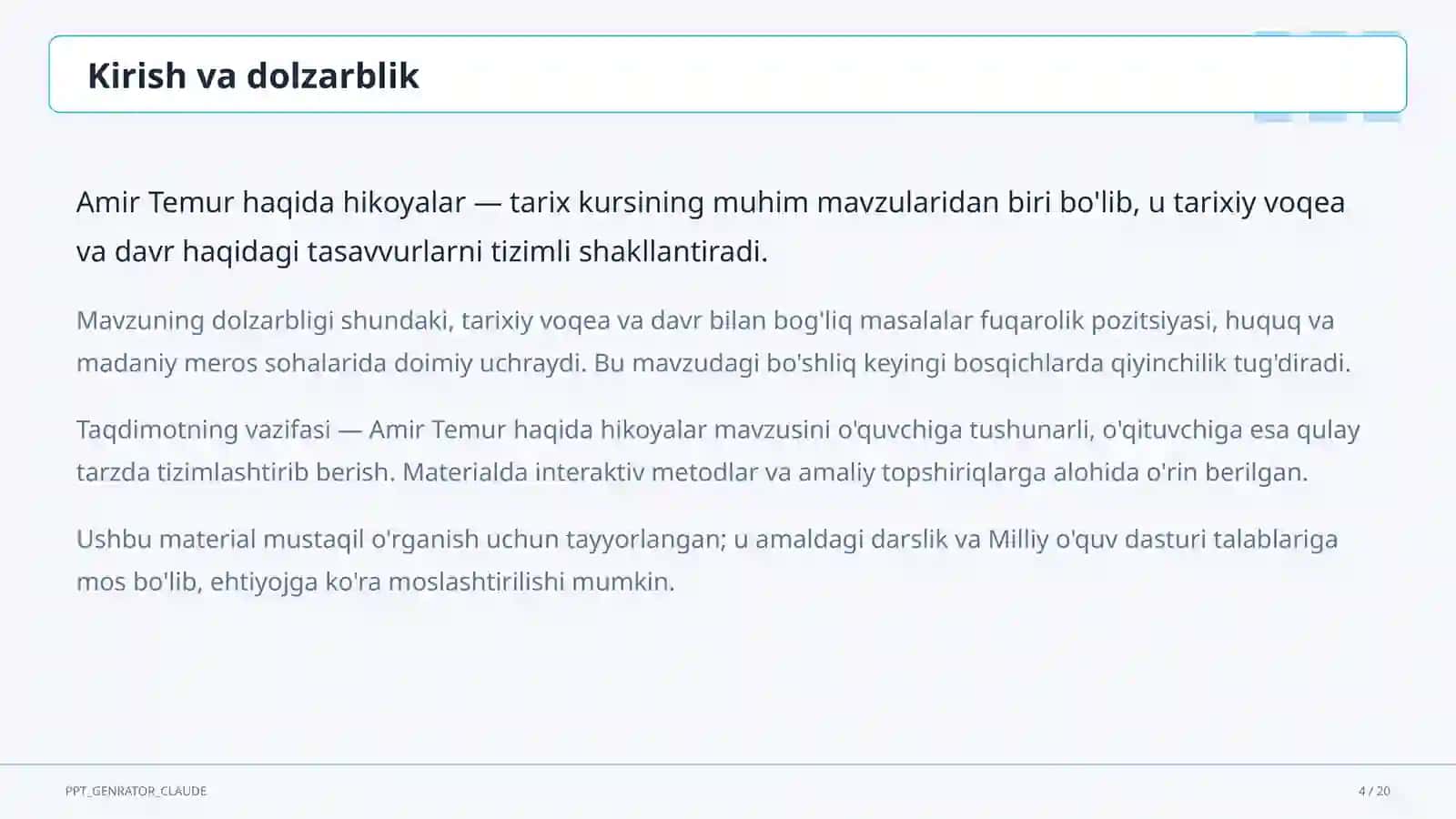 Amir Temur haqida hikoyalar (5-sinf) 4